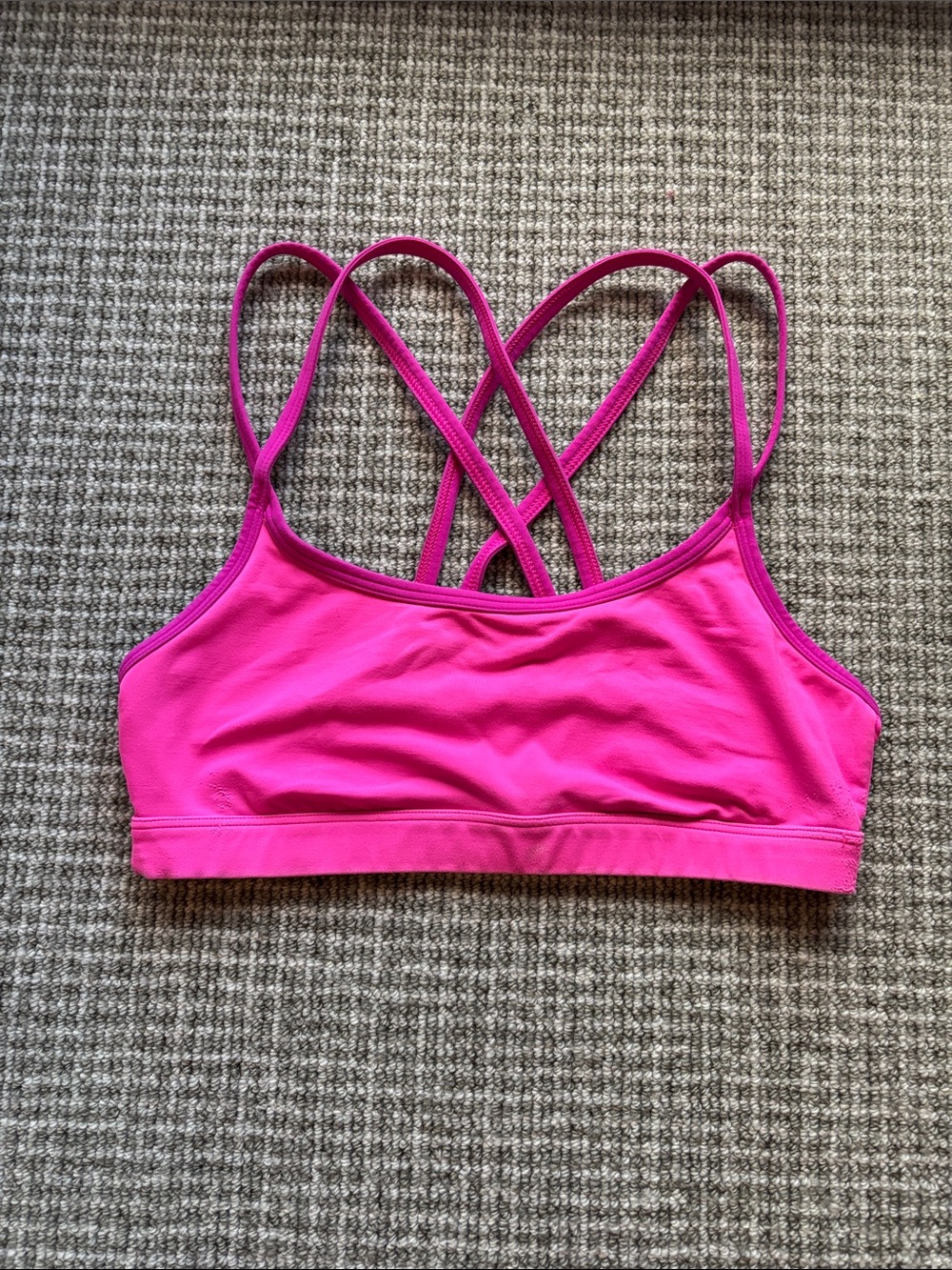 PINK Victoria's Secret Hot Pink Crisscross-Back Sports Bra